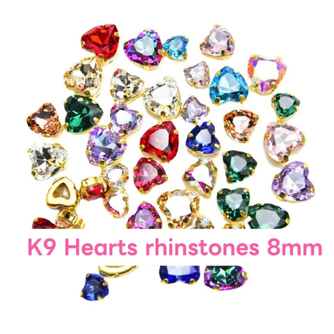 #K9 Hearts Rhinstones 8mm For DIY Jewelry Accessories