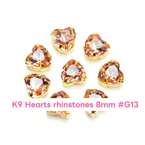 #K9 Hearts Rhinstones 8mm For DIY Jewelry Accessories
