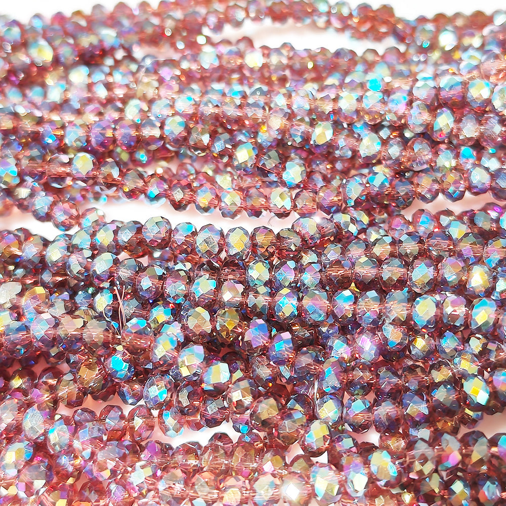 one strip 4*3mm Wheel Beads Glass Beads for DIY Bracelet