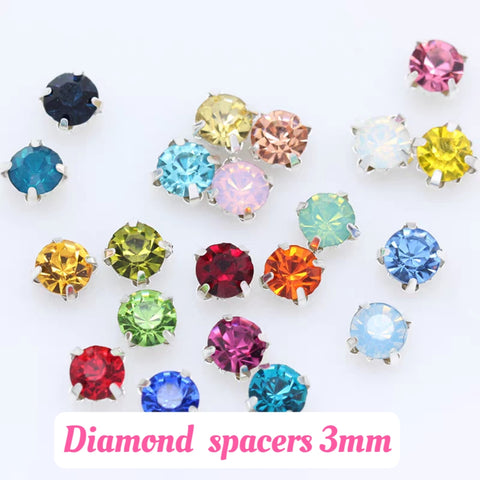#3mm Diamonds Spacers Charms For DIY Jewelry Accessories