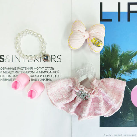 Labubu's clothes cc and diro skirt and some accessories 17cm Doll clothes