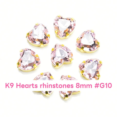 #K9 Hearts Rhinstones 8mm For DIY Jewelry Accessories