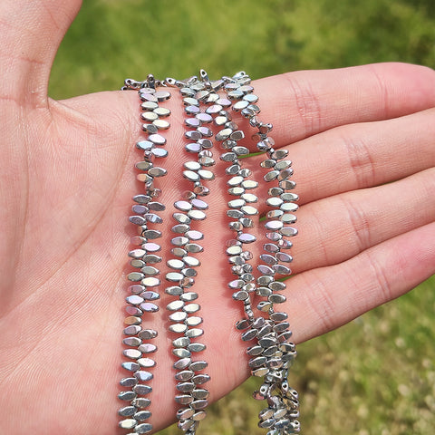 # Pig nose 5*2mm Aura Hematite Beads Rhombic Beads For Jewelry DIY