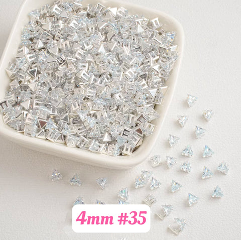 #4mm Triangle Rhinstones Charms For DIY Jewelry Accessories