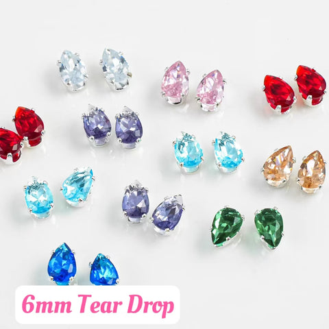 #6mm Tear Drop  Rhinstones Charms For DIY Jewelry Accessories