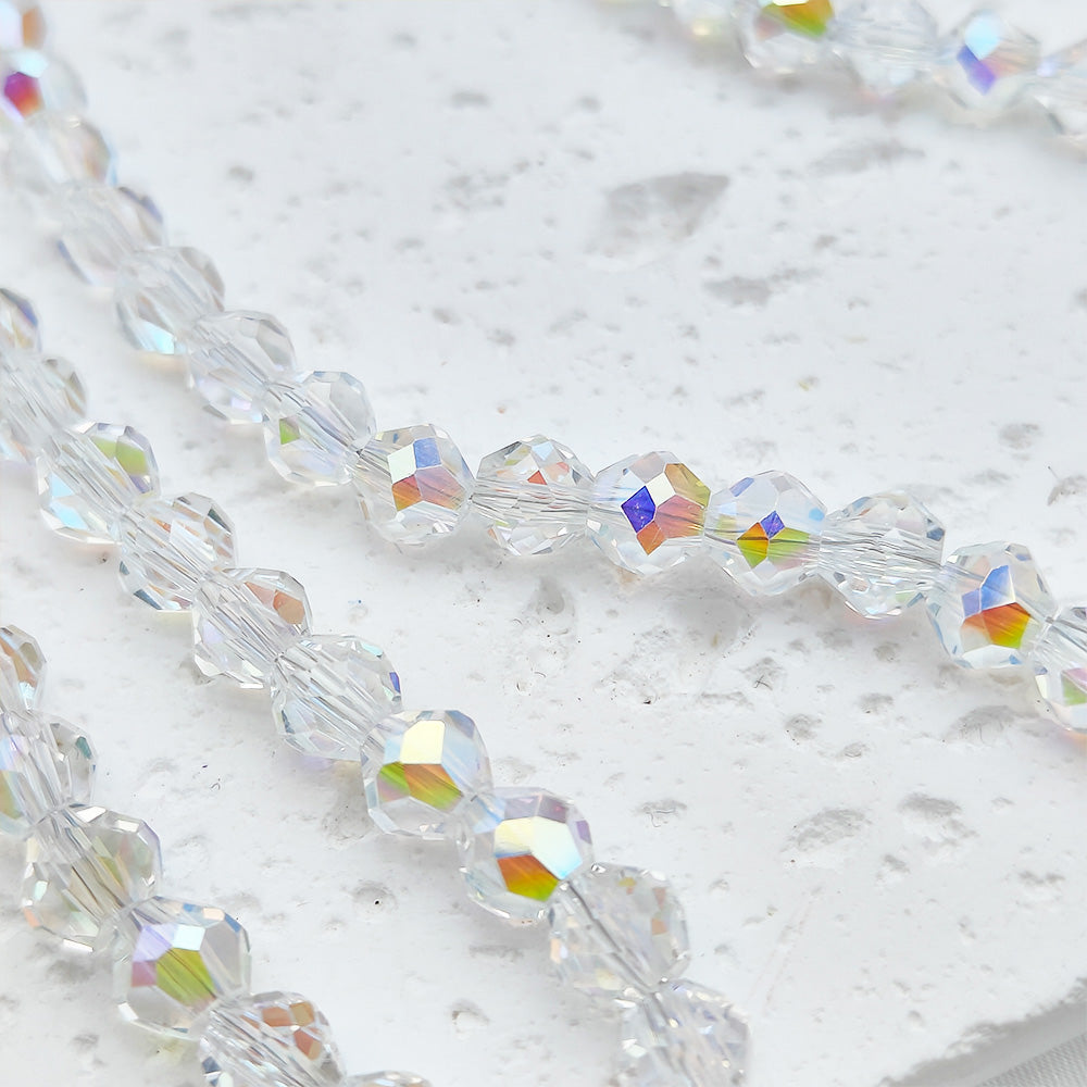 one strip 6*5mm Diamond Beads Glass Beads for DIY Bracelet