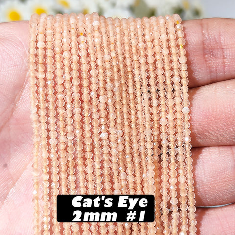 2mm Cat's Eye Faceted Beads