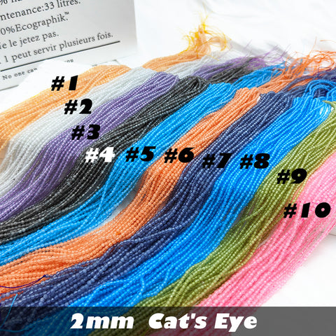 2mm Cat's Eye Faceted Beads