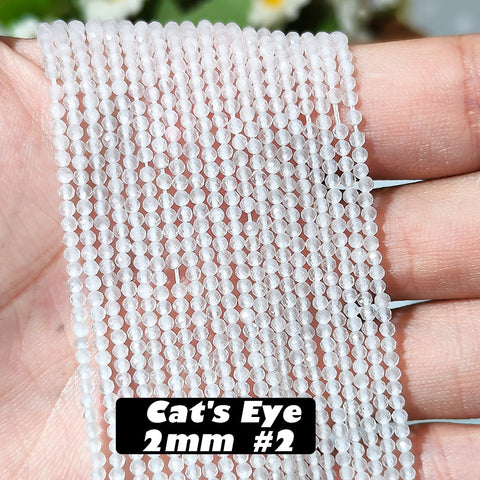 2mm Cat's Eye Faceted Beads