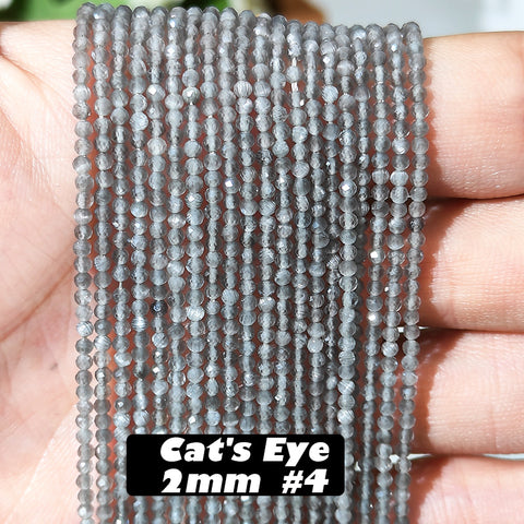 2mm Cat's Eye Faceted Beads