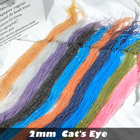 2mm Cat's Eye Faceted Beads