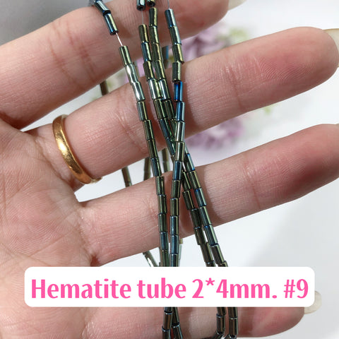 #Tubes 2*4mm Aura Hematite Tubes 2*4mm