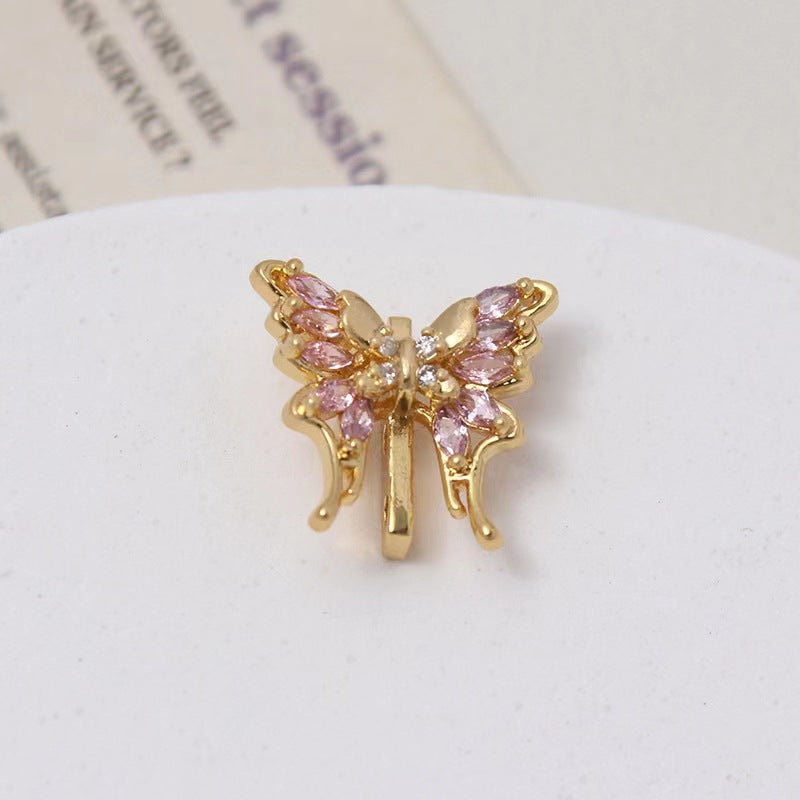 # F1 F2 F3 F4 Three Holes Big Butterfly Spacers Charms For DIY Jewelry Accessories