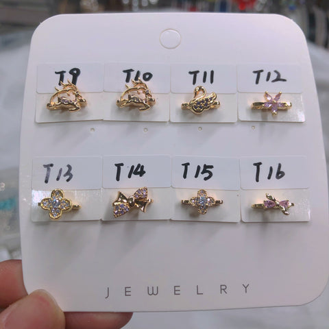 # T9 - T16 Three Holes Spacers Charms For DIY Jewelry Accessories