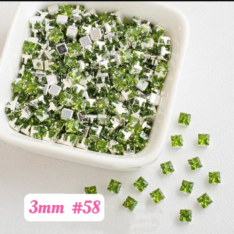 #3mm Cube Rhinstones Charms For DIY Jewelry Accessories