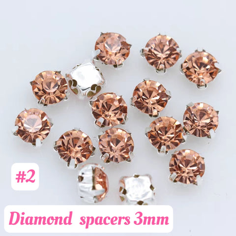 #3mm Diamonds Spacers Charms For DIY Jewelry Accessories