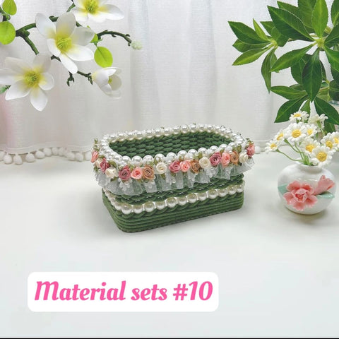 #Handmade Flower Basket Material Bag DIY Table Ornaments Storage