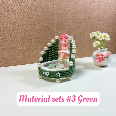 #Handmade Flower Basket Material Bag DIY Table Ornaments Storage