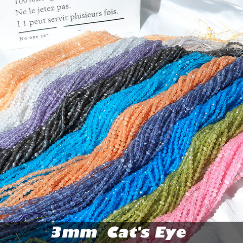 3mm Cat's Eye Faceted Beads