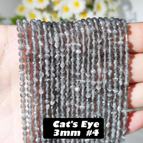 3mm Cat's Eye Faceted Beads