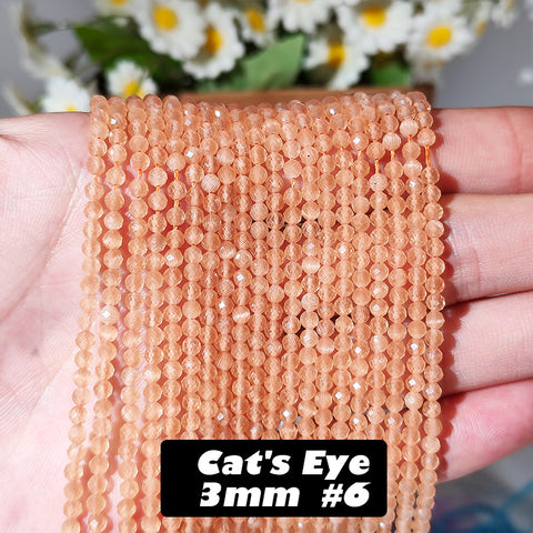 3mm Cat's Eye Faceted Beads