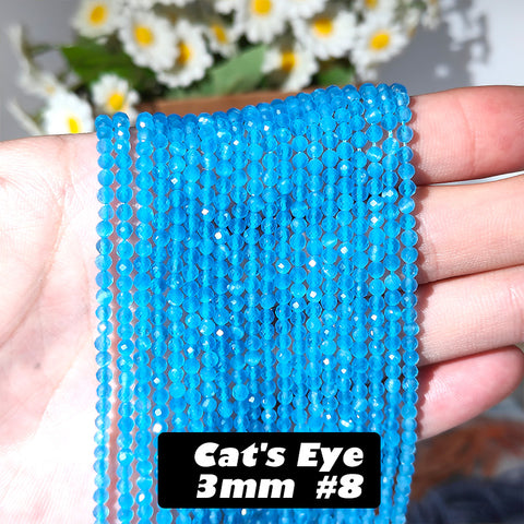 3mm Cat's Eye Faceted Beads