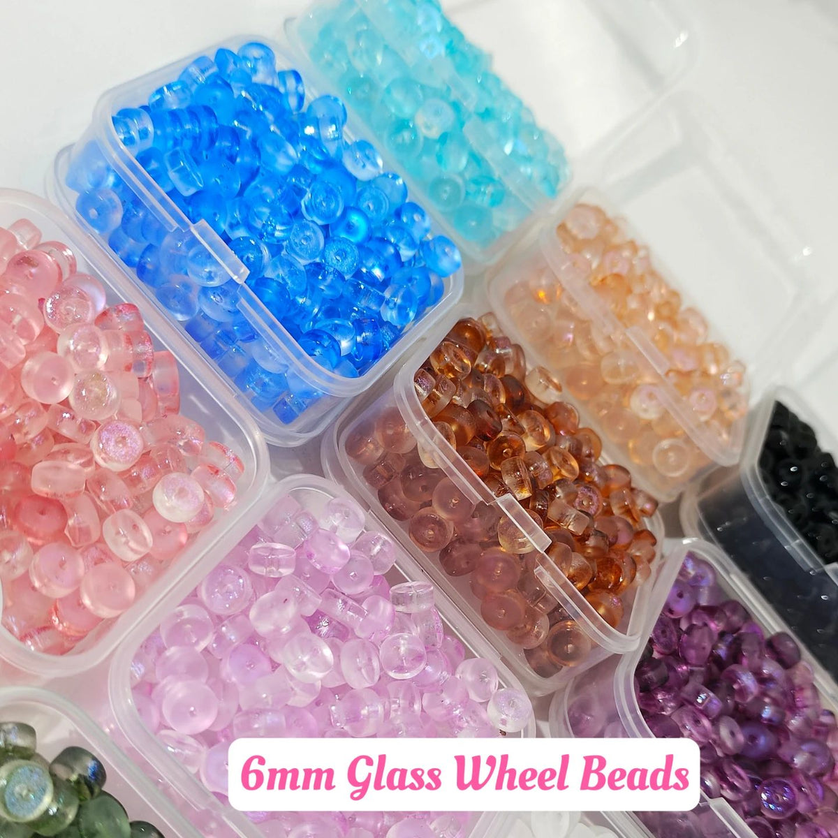 #6mm Glass Wheel Beads Charms For DIY Jewelry Accessories