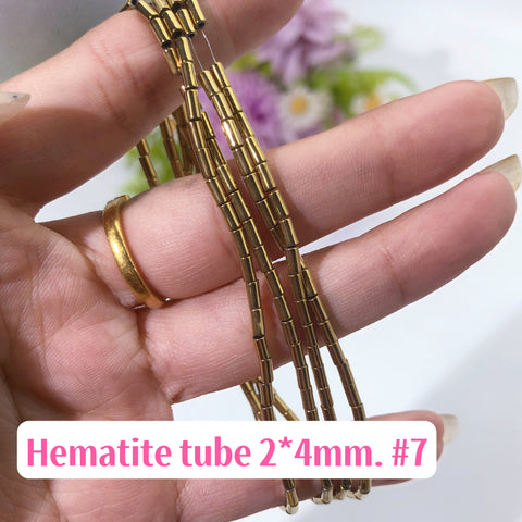 #Tubes 2*4mm Aura Hematite Tubes 2*4mm