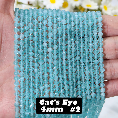 4mm Cat's Eye Faceted Beads
