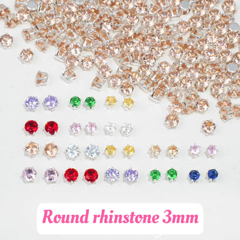 #3mm Round Rhinstones Charms For DIY Jewelry Accessories