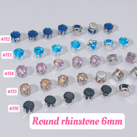 #6mm Round Rhinstones Charms For DIY Jewelry Accessories