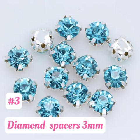 #3mm Diamonds Spacers Charms For DIY Jewelry Accessories