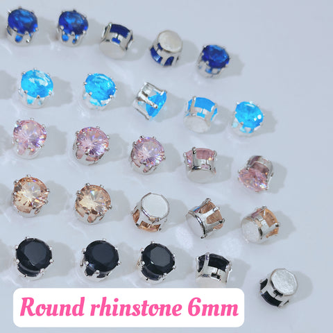 #6mm Round Rhinstones Charms For DIY Jewelry Accessories