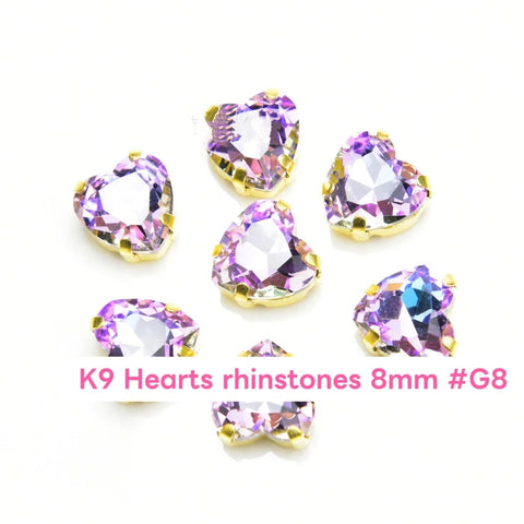 #K9 Hearts Rhinstones 8mm For DIY Jewelry Accessories