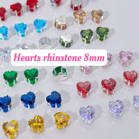 #8mm Hearts Rhinstones Charms For DIY Jewelry Accessories