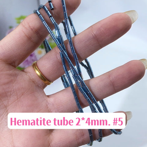 #Tubes 2*4mm Aura Hematite Tubes 2*4mm