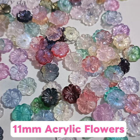 #Mix 11mm Acrylic Flowers For DIY Jewelry Accessories