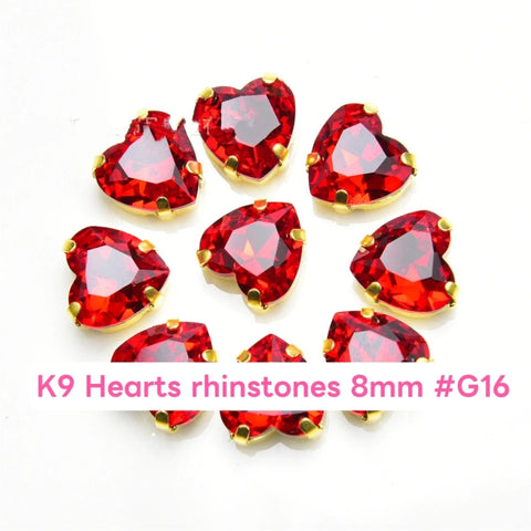 #K9 Hearts Rhinstones 8mm For DIY Jewelry Accessories