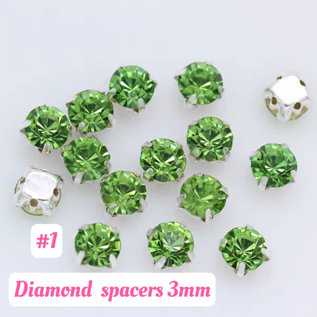 #3mm Diamonds Spacers Charms For DIY Jewelry Accessories