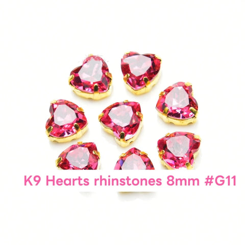 #K9 Hearts Rhinstones 8mm For DIY Jewelry Accessories