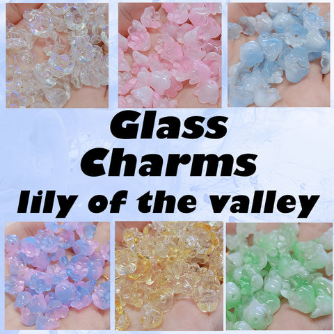 Glass Charms Lily of the valley  bogo