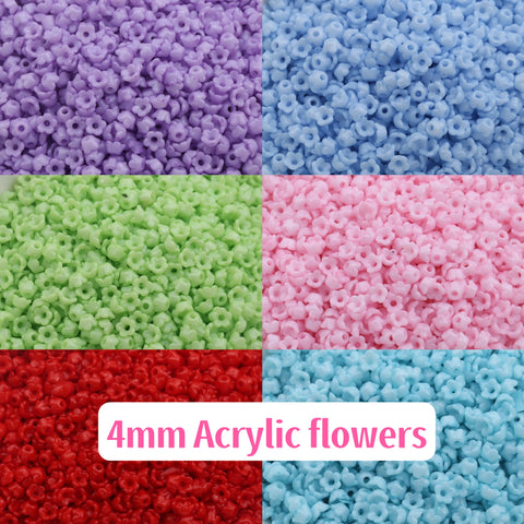#4mm Acrylic flowers Charms For DIY Jewelry Accessories