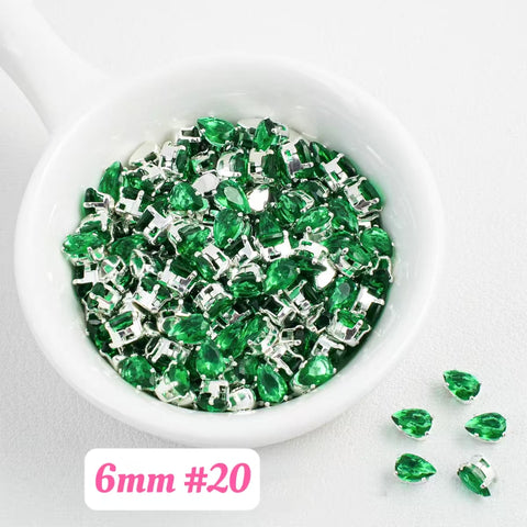 #6mm Tear Drop  Rhinstones Charms For DIY Jewelry Accessories