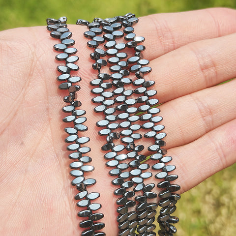 H004 5*2mm Aura Hematite Beads Rhombic Beads For Jewelry DIY