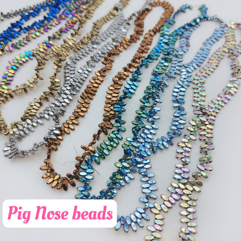 # Pig nose 5*2mm Aura Hematite Beads Rhombic Beads For Jewelry DIY