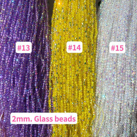 #2mm Glass  Faceted Beads