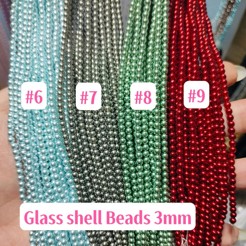# 3mm Glass Shell Beads For diy Accessories and Charms