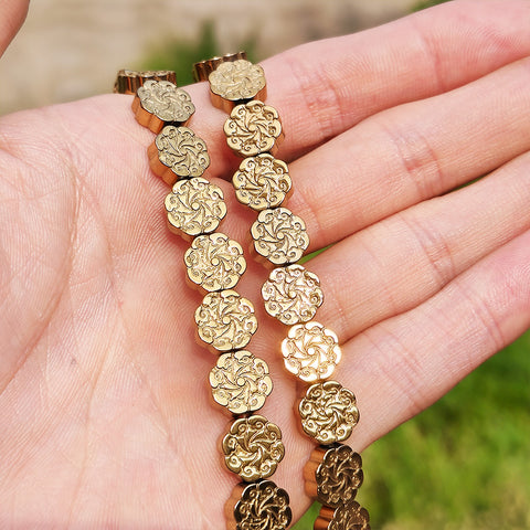 H006 Aura Hematite Beads Four Leaf Clover Beads Flower Bead For Jewelry DIY