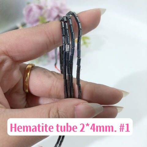 #Tubes 2*4mm Aura Hematite Tubes 2*4mm