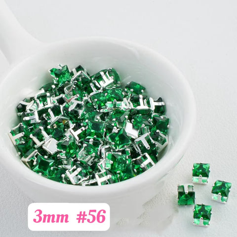 #3mm Cube Rhinstones Charms For DIY Jewelry Accessories